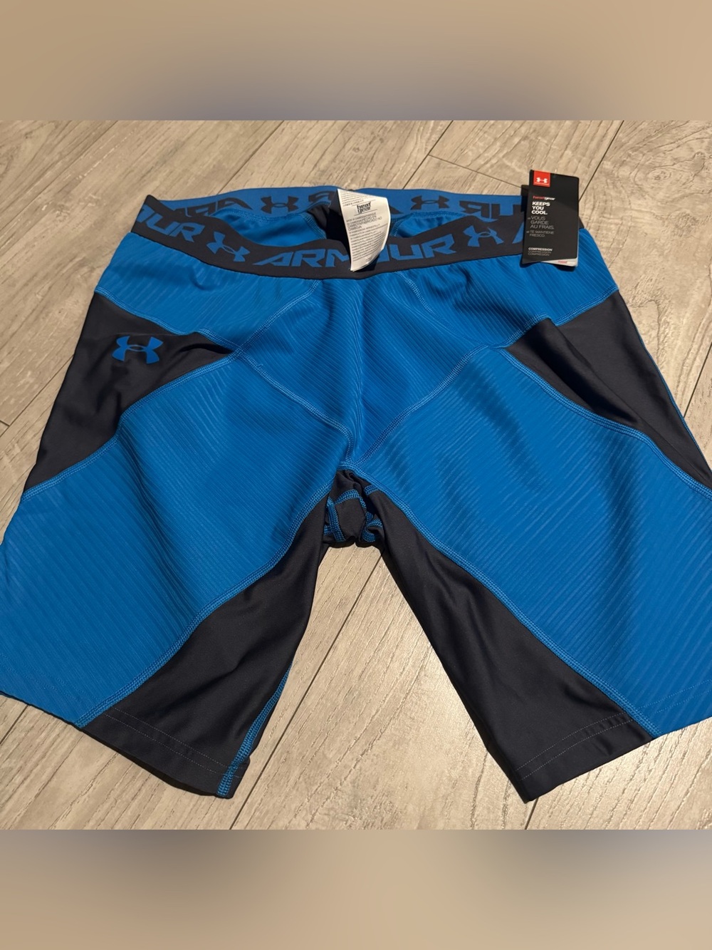 Under Armour Men’s Blue and Black Compression Shorts